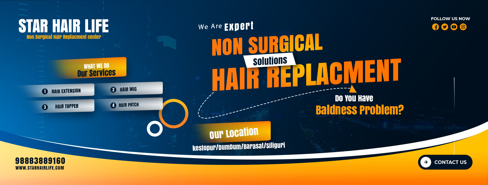 Non surgical Hair replacement kolkata West bengal